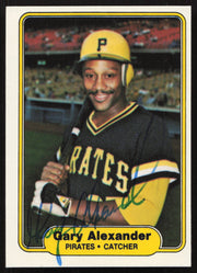 Gary Alexander Autographed 1982 Fleer Card #475 Pittsburgh Pirates SKU #264773