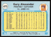 Gary Alexander Autographed 1982 Fleer Card #475 Pittsburgh Pirates SKU #264773
