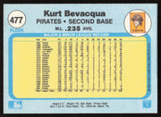 Kurt Bevacqua Autographed 1982 Fleer Card #477 Pittsburgh Pirates SKU #264777