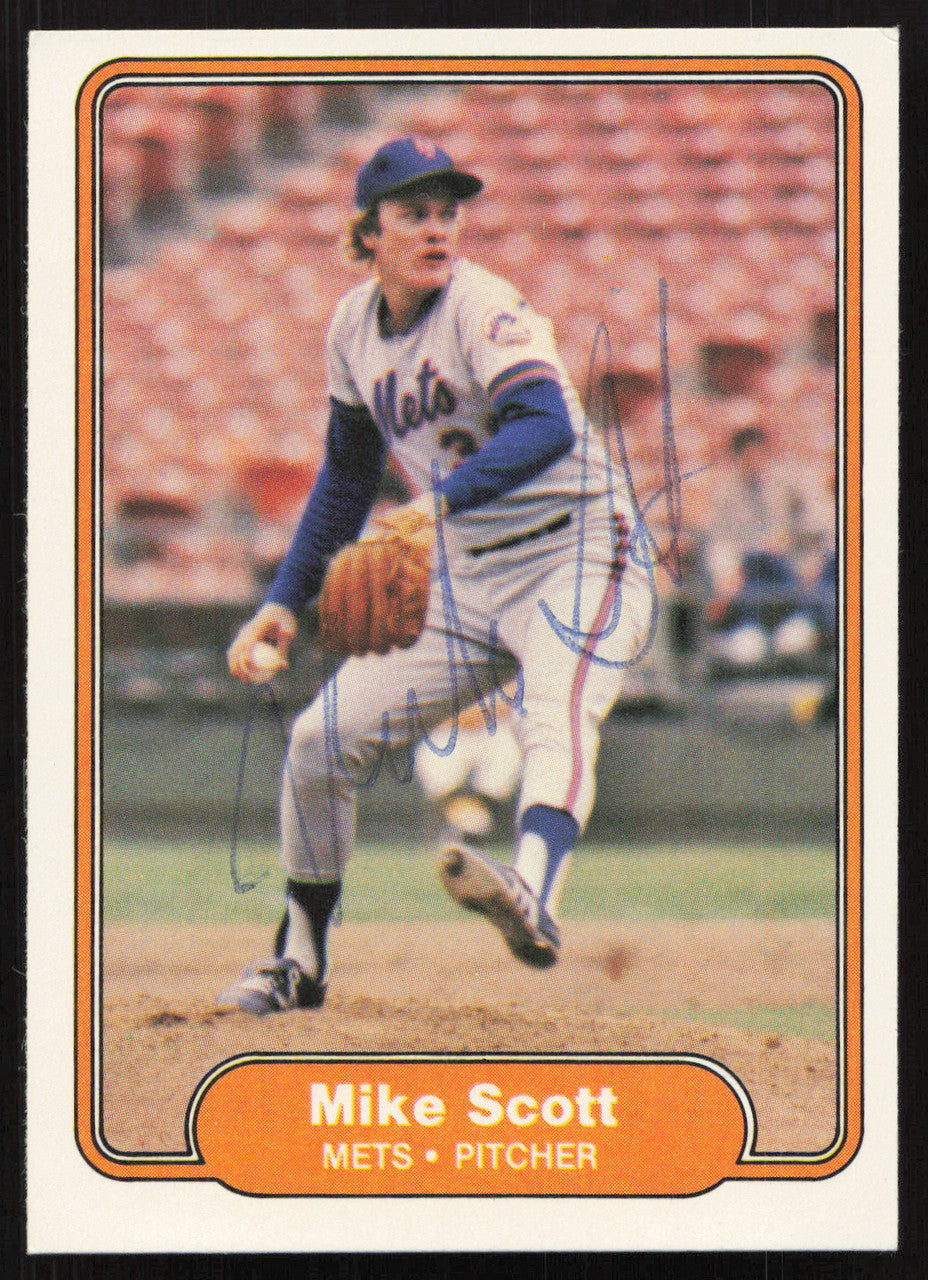 Mike Scott Autographed 1982 Fleer Card #535 New York Mets SKU #264782