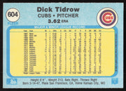 Dick Tidrow Autographed 1982 Fleer Card #604 Chicago Cubs SKU #264785