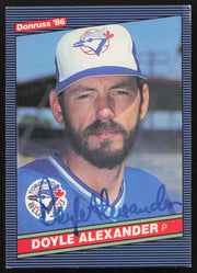 Doyle Alexander Autographed 1986 Donruss Card #390 Toronto Blue Jays SKU #264789