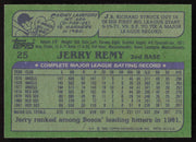 Jerry Remy Autographed 1982 Topps Card #25 Boston Red Sox SKU #264791