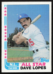 Dave Davey Lopes Autographed 1982 Topps Card #338 Los Angeles Dodgers SKU #264803