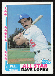 Dave Davey Lopes Autographed 1982 Topps Card #338 Los Angeles Dodgers SKU #264805