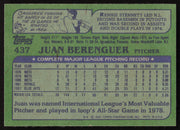 Juan Berenguer Autographed 1982 Topps Card #437 Toronto Blue Jays SKU #264813