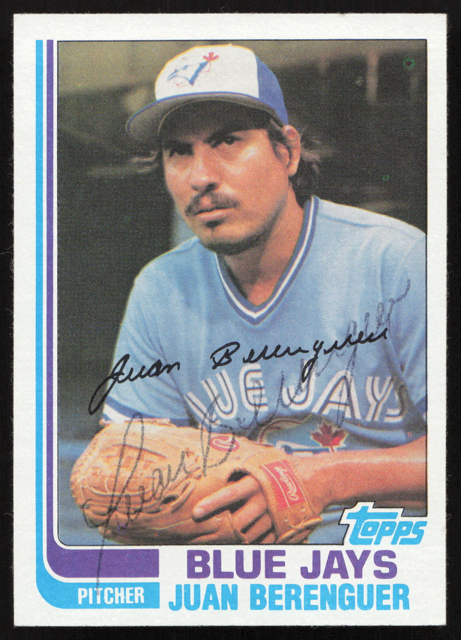 Juan Berenguer Autographed 1982 Topps Card #437 Toronto Blue Jays SKU #264815