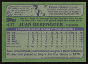 Juan Berenguer Autographed 1982 Topps Card #437 Toronto Blue Jays SKU #264815