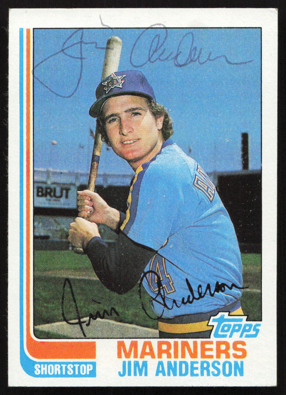 Jim Anderson Autographed 1982 Topps Card #497 Seattle Mariners SKU #264818