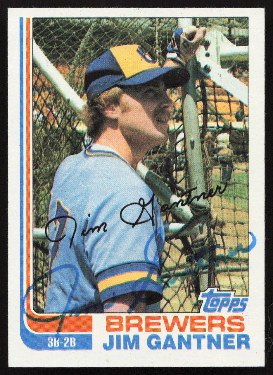 Jim Gantner Autographed 1982 Topps Card #613 Milwaukee Brewers SKU #264823