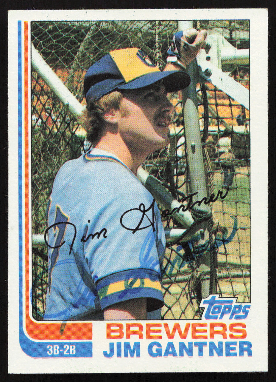 Jim Gantner Autographed 1982 Topps Card #613 Milwaukee Brewers SKU #264824
