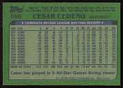 Cesar Cedeno Autographed 1982 Topps Card #640 Houston Astros SKU #264825