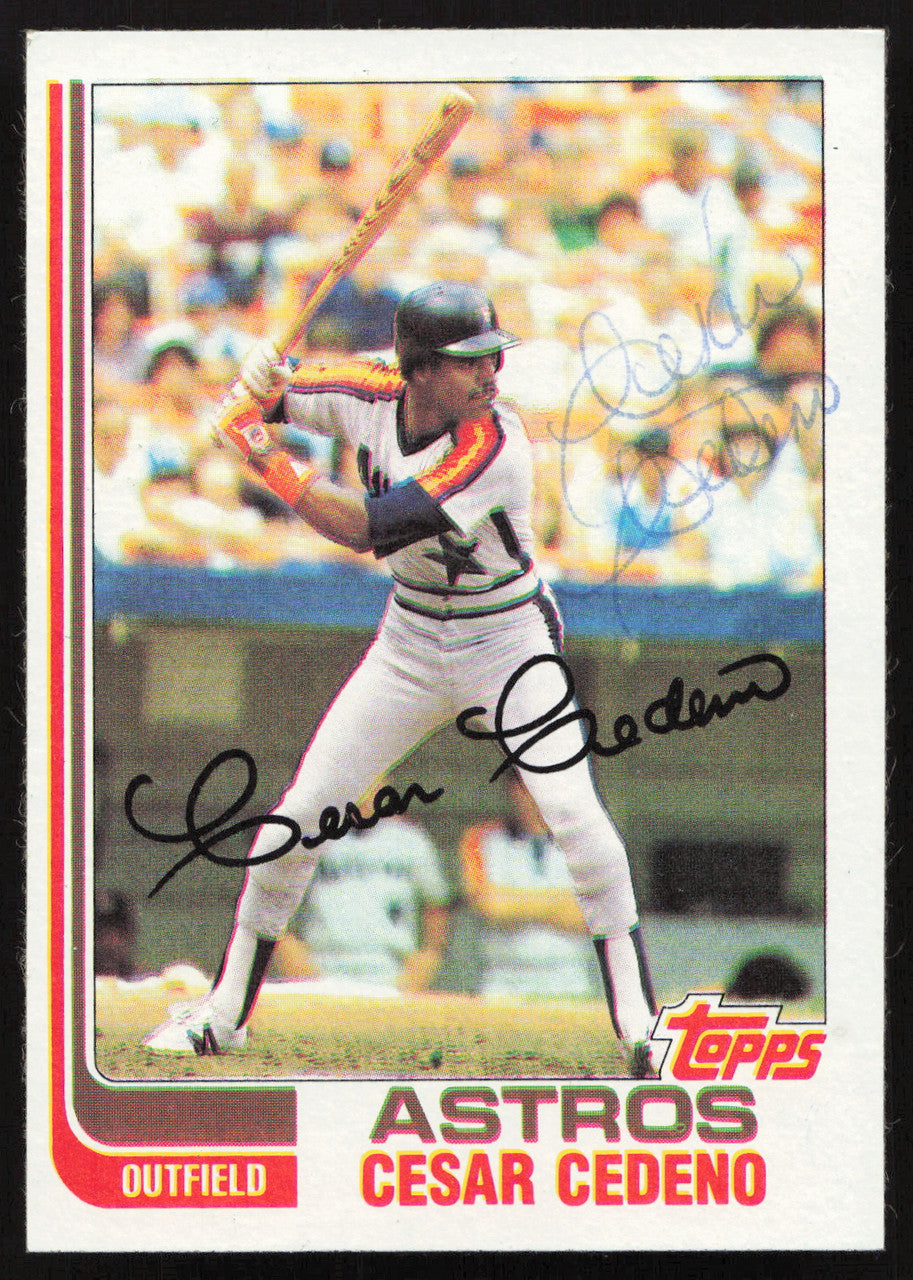Cesar Cedeno Autographed 1982 Topps Card #640 Houston Astros SKU #264826