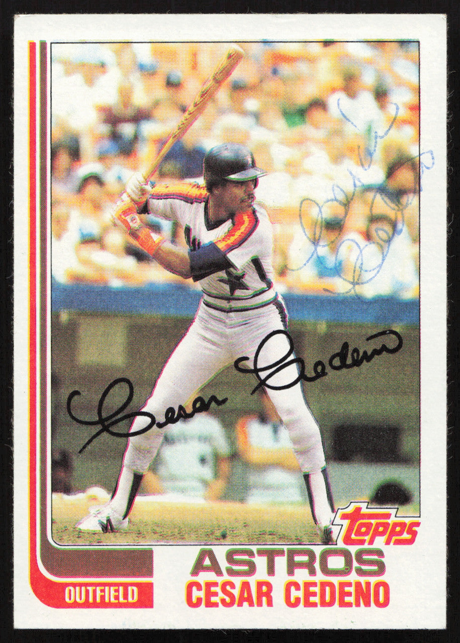 Cesar Cedeno Autographed 1982 Topps Card #640 Houston Astros SKU #264827