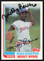 Mickey Rivers Autographed 1982 Topps Card #704 Texas Rangers SKU #264829