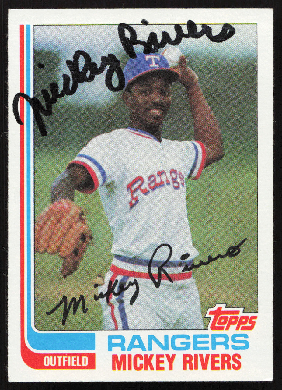Mickey Rivers Autographed 1982 Topps Card #704 Texas Rangers SKU #264829