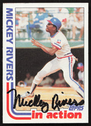 Mickey Rivers Autographed 1982 Topps Card #705 Texas Rangers SKU #264830