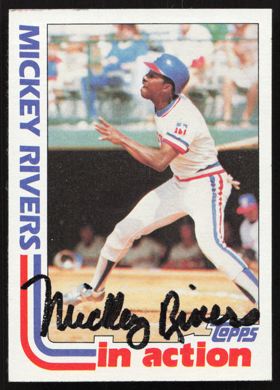 Mickey Rivers Autographed 1982 Topps Card #705 Texas Rangers SKU #264830