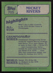Mickey Rivers Autographed 1982 Topps Card #705 Texas Rangers SKU #264830