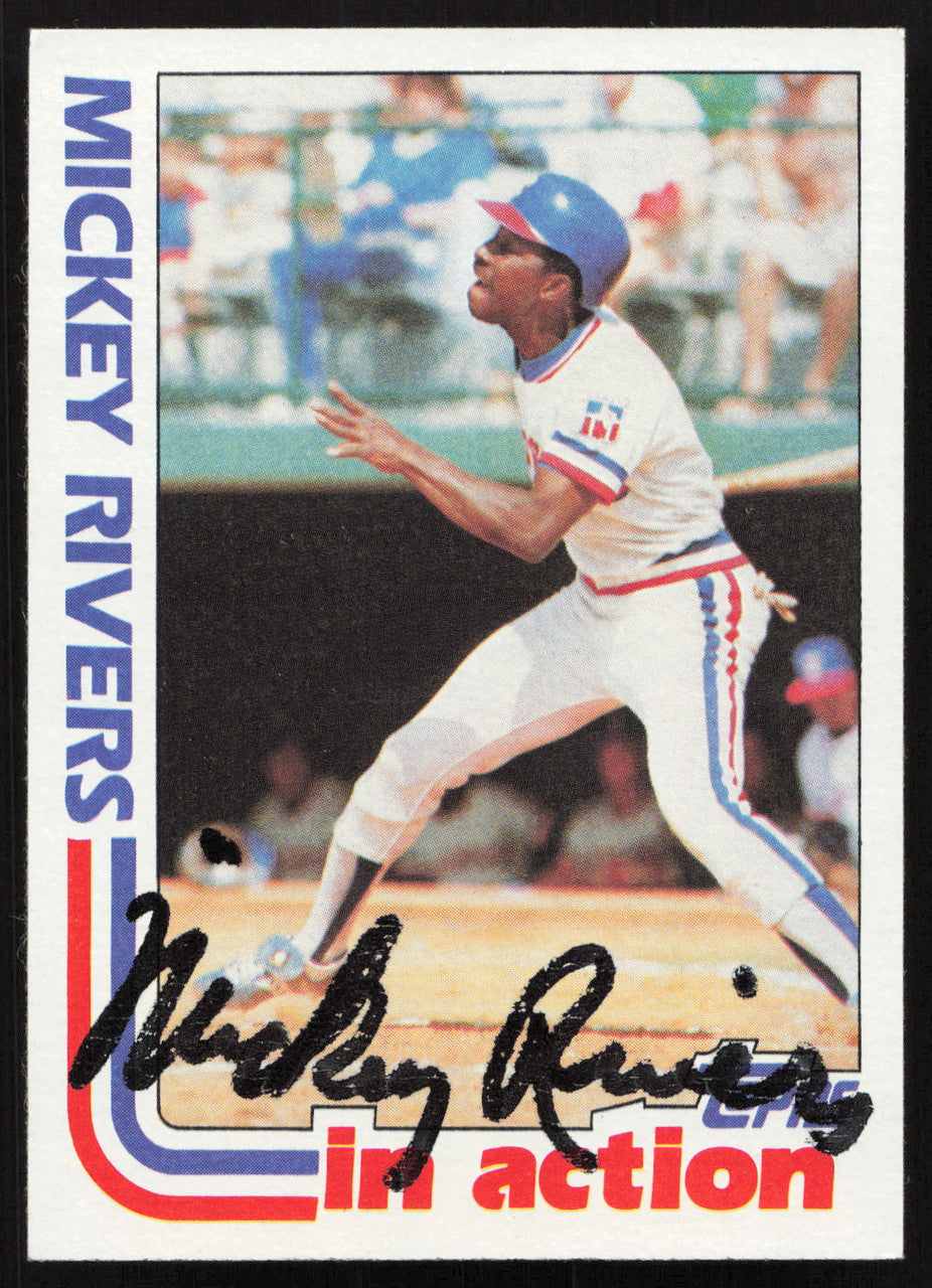 Mickey Rivers Autographed 1982 Topps Card #705 Texas Rangers SKU #264831