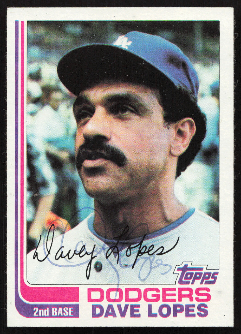 Dave Davey Lopes Autographed 1982 Topps Card #740 Los Angeles Dodgers SKU #264833