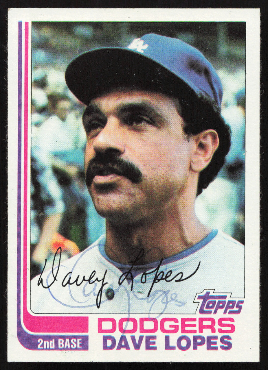 Dave Davey Lopes Autographed 1982 Topps Card #740 Los Angeles Dodgers SKU #264834