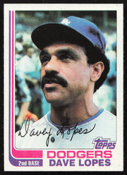 Dave Davey Lopes Autographed 1982 Topps Card #740 Los Angeles Dodgers SKU #264835