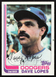 Dave Davey Lopes Autographed 1982 Topps Card #740 Los Angeles Dodgers SKU #264836