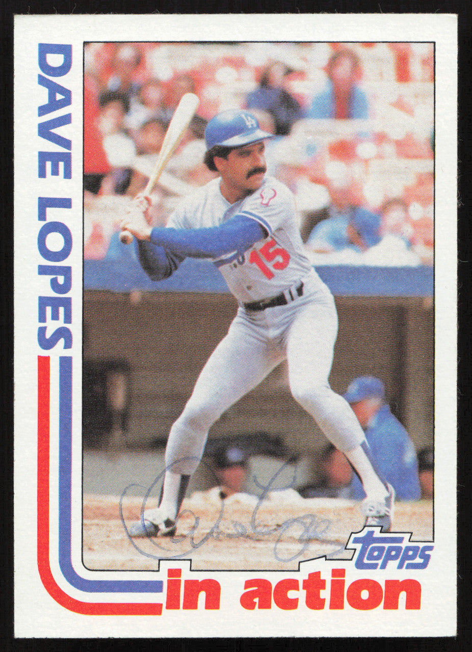 Dave Davey Lopes Autographed 1982 Topps Card #741 Los Angeles Dodgers SKU #264838