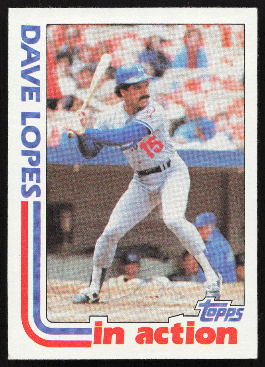 Dave Davey Lopes Autographed 1982 Topps Card #741 Los Angeles Dodgers SKU #264840