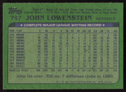 John Lowenstein Autographed 1982 Topps Card #747 Baltimore Orioles SKU #264841