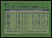 John Lowenstein Autographed 1982 Topps Card #747 Baltimore Orioles SKU #264842