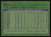 John Lowenstein Autographed 1982 Topps Card #747 Baltimore Orioles SKU #264843