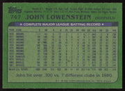John Lowenstein Autographed 1982 Topps Card #747 Baltimore Orioles SKU #264844