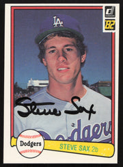 Steve Sax Autographed 1982 Donruss Rookie Card #624 Los Angeles Dodgers SKU #264849