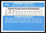 Steve Sax Autographed 1982 Donruss Rookie Card #624 Los Angeles Dodgers SKU #264849