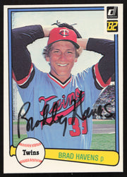 Brad Havens Autographed 1982 Donruss Card #382 Minnesota Twins SKU #264852