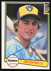 Jim Gantner Autographed 1982 Donruss Card #406 Milwaukee Brewers SKU #264854