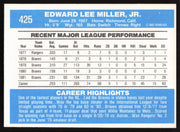 Eddie Miller Autographed 1982 Donruss Card #425 Atlanta Braves SKU #264858