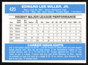 Eddie Miller Autographed 1982 Donruss Card #425 Atlanta Braves SKU #264860