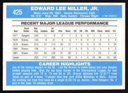 Eddie Miller Autographed 1982 Donruss Card #425 Atlanta Braves SKU #264861