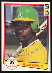 Kelvin Moore Autographed 1982 Donruss Card #534 Oakland A's SKU #264868