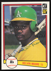 Kelvin Moore Autographed 1982 Donruss Card #534 Oakland A's SKU #264869