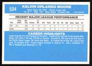 Kelvin Moore Autographed 1982 Donruss Card #534 Oakland A's SKU #264869