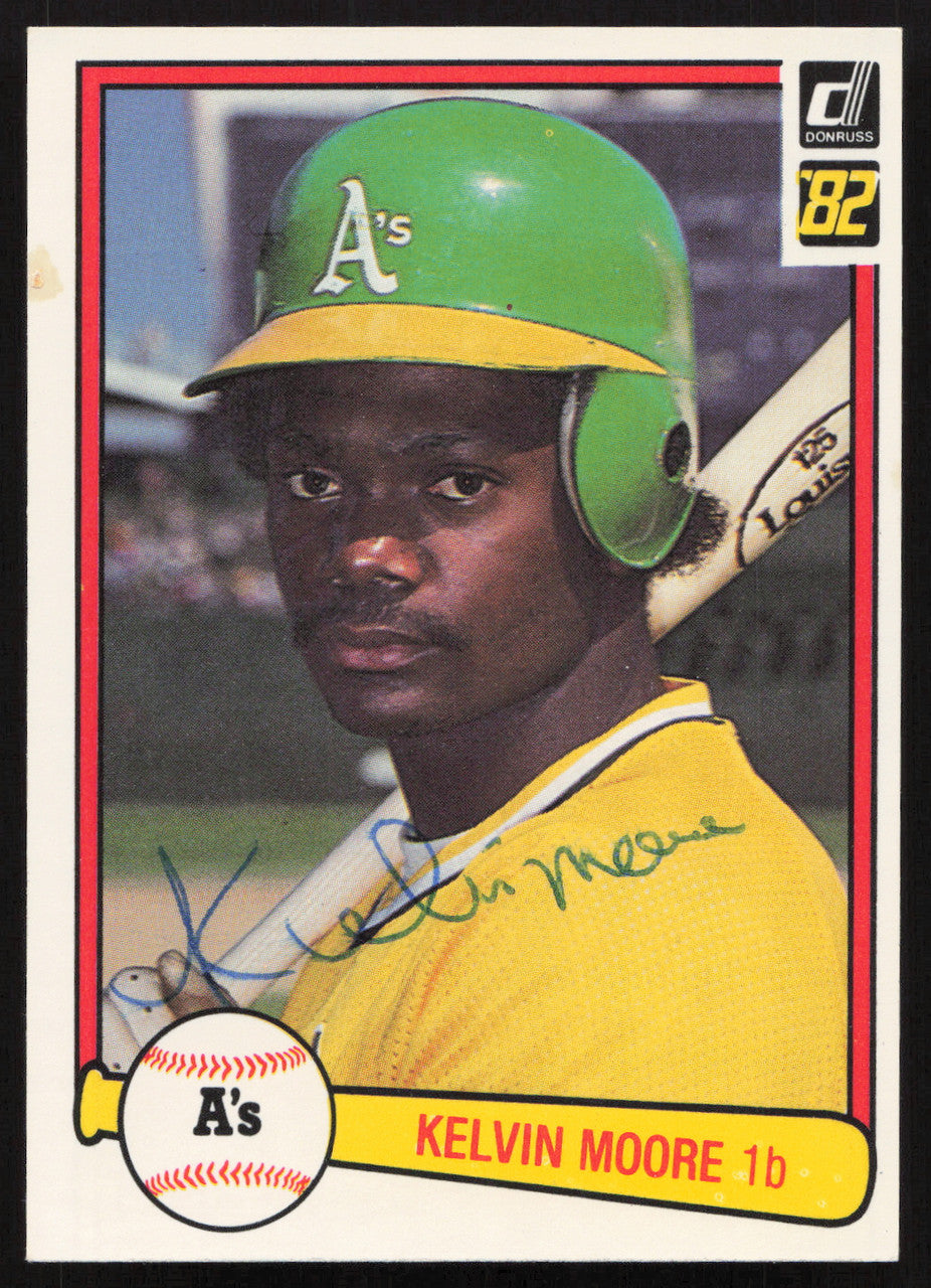 Kelvin Moore Autographed 1982 Donruss Card #534 Oakland A's SKU #264870
