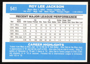 Roy Lee Jackson Autographed 1982 Donruss Card #541 Toronto Blue Jays SKU #264872