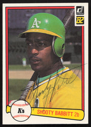 Shooty Babitt Autographed 1982 Donruss Card #556 Oakland A's SKU #264874