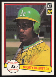 Shooty Babitt Autographed 1982 Donruss Card #556 Oakland A's SKU #264875