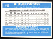 John Lowenstein Autographed 1982 Donruss Card #599 Baltimore Orioles SKU #264879