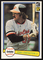 John Lowenstein Autographed 1982 Donruss Card #599 Baltimore Orioles SKU #264881